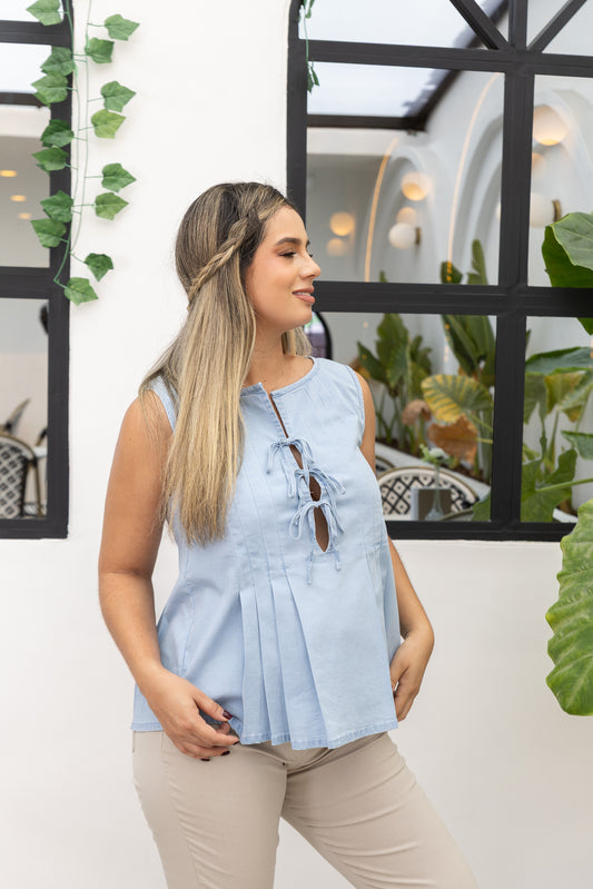 Blusa Materna Denim Isla